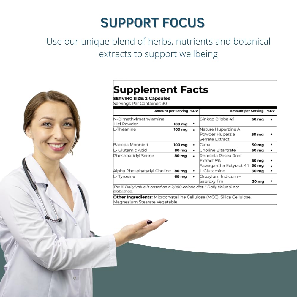 BY CARIOLA Neural-L Natural Brain Support Supplement 60 Caps - Mental Support – Memory Booster - Concentration - Natural Formula - Ashwagandha - L-Tyrosine - L-Theanine BY CARIOLA buy supplements Au