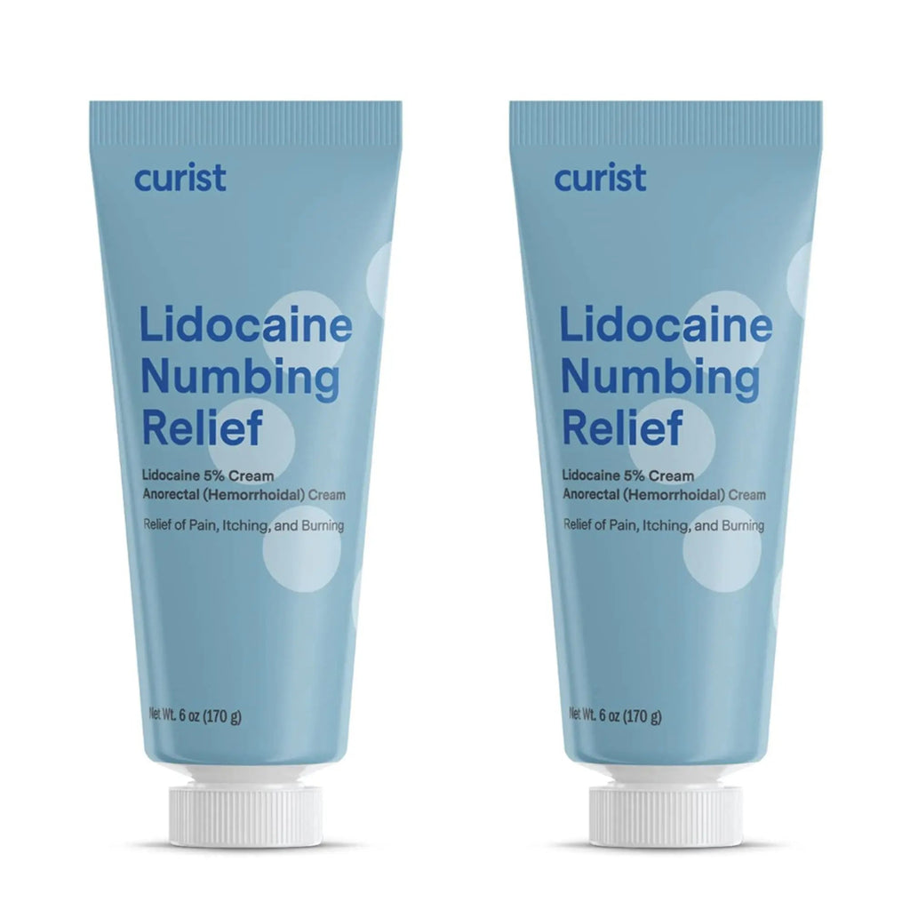 Curist 5% Lidocaine Cream Maximum OTC Strength Topical Pain Relief OTC - 12 oz (Pack of 2) XL Tube 5 Percent Lidocaine Numbing Cream to Numb Effectively (2 Pack - 6 oz Tube) CuristBuy Supplements Australia