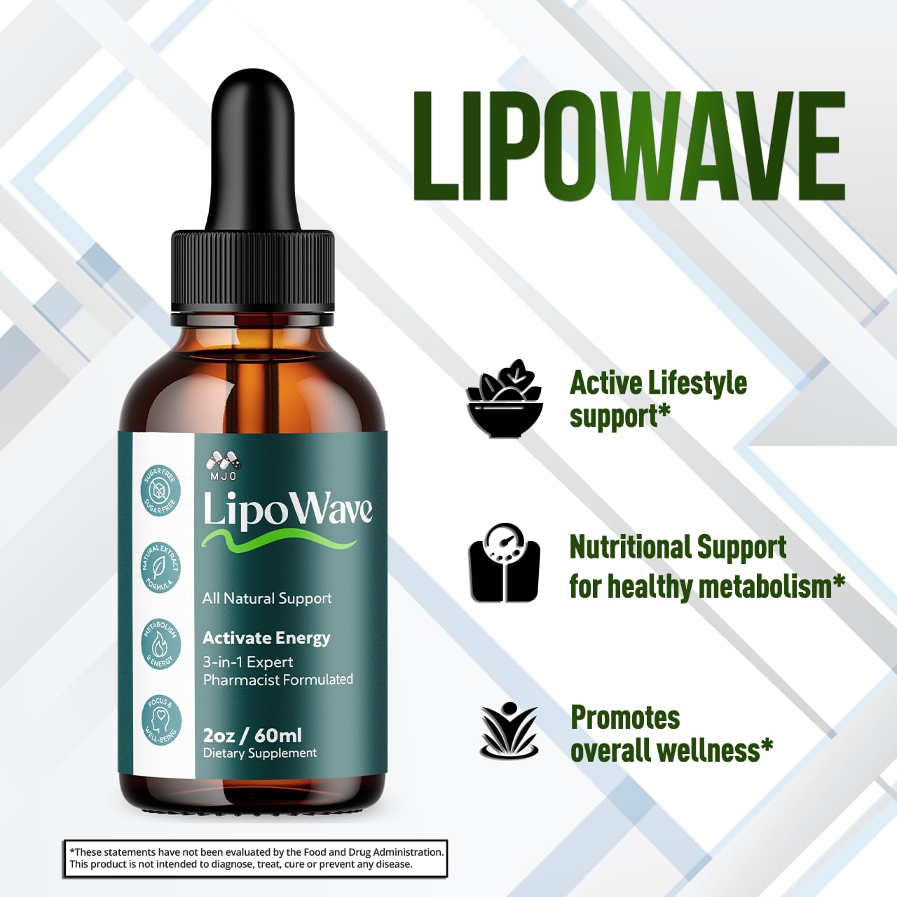 (2 Pack) Lipowave Drops, Official LipoWave Drops with All Natural Ingredients, Advanced Overall Health and Wellness Vitamin Supplement Formula for Maximum Strength Multivitamin Support (60 Servings) MJO buy supplements Au
