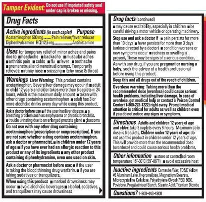 Percogesic Extra Strength Pain Relief | Aspirin Free Dual Action Relief | 40 Coated Caplets (6 Pack) PercogesicBuy Supplements Australia