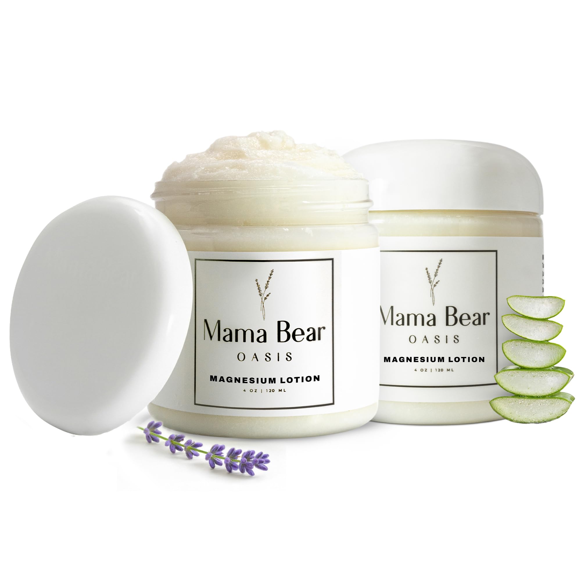 Mama Bear Oasis Lotion - Magnesium Cream - Lavender Magnesium Lotion for Foot, Hands, Legs, Toes Includes Arnica, Vitamin B6, Aloe Vera, MSM (Pack of 2) Mama Bear OasisBuy Supplements Australia