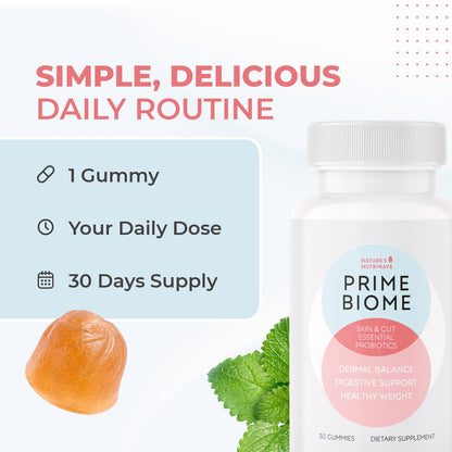Nature’s NutriWave PrimeBiome Probiotic Gummies – Plant-Based Blend with Inulin, Lion’s Mane, Ginger & More– Non-GMO, No Stimulants, GMP Certified – 30 Gummies, 1 Month Supply Nature’s NutriWaveBuy Supplements Australia