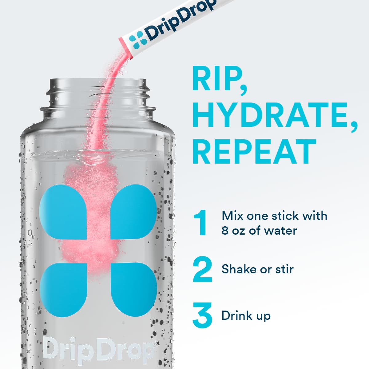 DripDrop Sugar Free Hydration Packets - Zero Classic Variety Pack - Single Serve Electrolytes Powder Drink Mix - Lemon Lime, Watermelon, Peach, Passion Fruit