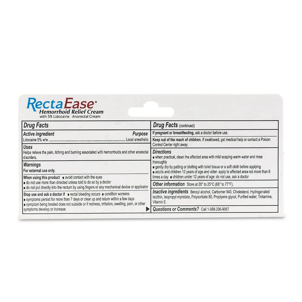 Globe RectaEase 5% Lidocaine (3 Pack) Hemorrhoid Relief Cream 1 oz Tube, Anorectal Cream, Rapid Numbing Relief, Hemorrhoid Treatment from Itch and Burn GlobeBuy Supplements Australia