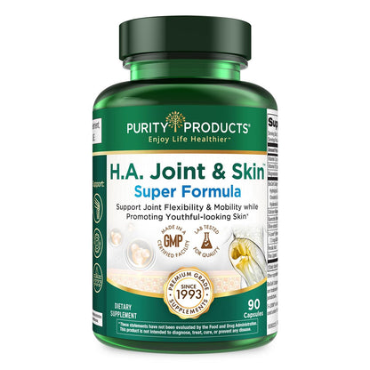 Purity Products H.A. Joint and Skin Super Formula Biocell Collagen w/Hyaluronic Acid Supports Healthy Joint Flexibility, Healthy Synovial Fluid, and Lubrication - 5-Loxin - 90 Capsules (1) Purity ProductsBuy Supplements Australia