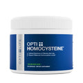 Supplement jar labeled 'Opti Homocysteine' on a white background