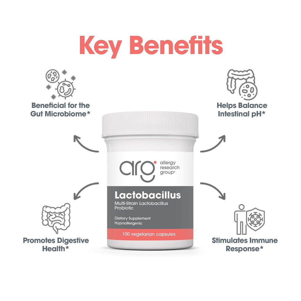 Allergy Research Group Lactobacillus Supplement - Probiotics for Men & Women, Digestive Health, Gut Health, Vegetarian Capsules - 100 Count Allergy Research GroupBuy Supplements Australia