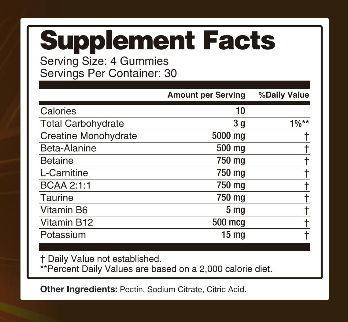 Asumtal Creatine Monohydrate Gummies for Men & Women, Creatine Monohydrate Supplement for Muscle Growth, Strength & Energy Support