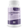 Supplement bottle labeled 'Nervocept Pro' with purple and white design on a white background