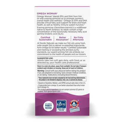 Nordic Naturals Omega Woman, Lemon - 120 Soft Gels - 500 mg Omega-3 + 800 mg Evening Primrose Oil - Healthy Skin & Optimal Wellness - Non-GMO - 60 Servings Nordic NaturalsBuy Supplements Australia
