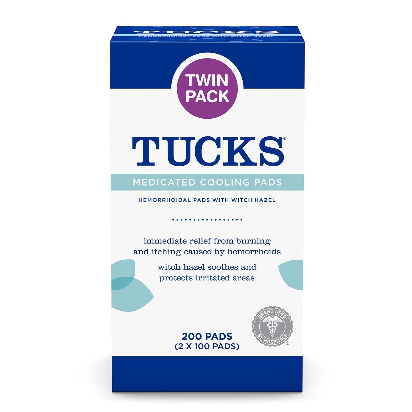 TUCKS Medicated Cooling Pads, 200 Count - Witch Hazel Pads for Sensitive Areas, Cleanse and Protect from Irritation TUCKSBuy Supplements Australia