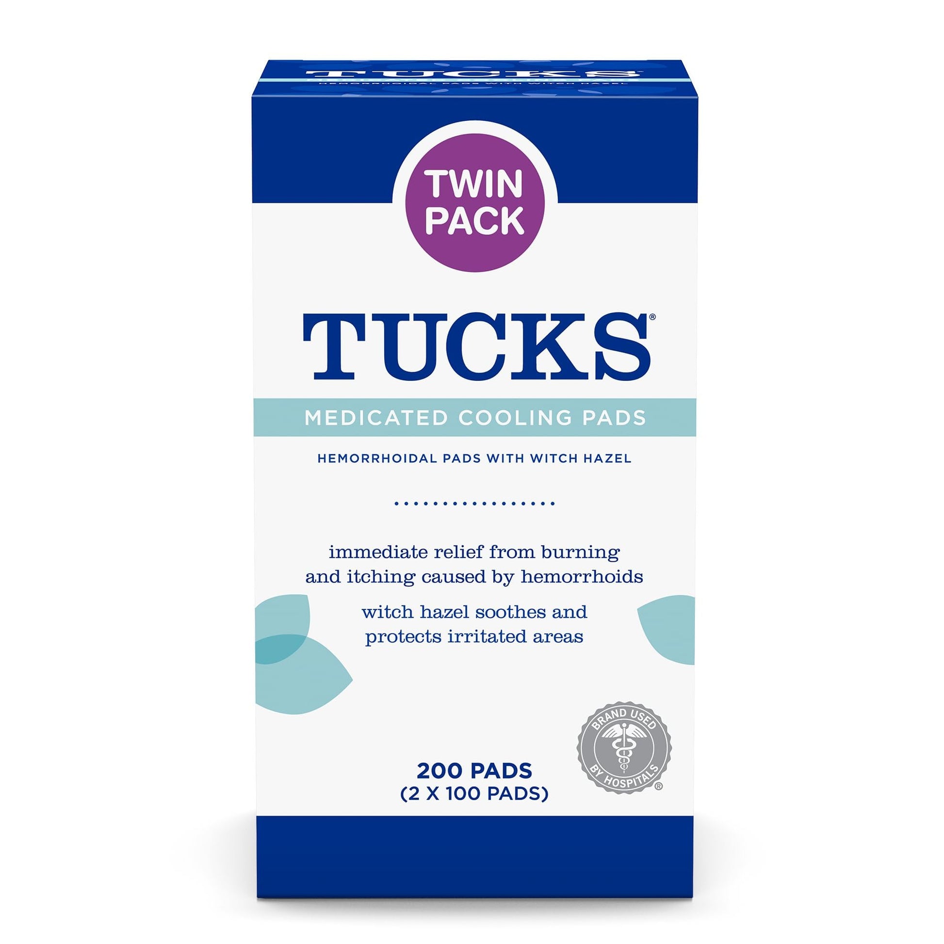 TUCKS Medicated Cooling Pads, 200 Count - Witch Hazel Pads for Sensitive Areas, Cleanse and Protect from Irritation TUCKSBuy Supplements Australia