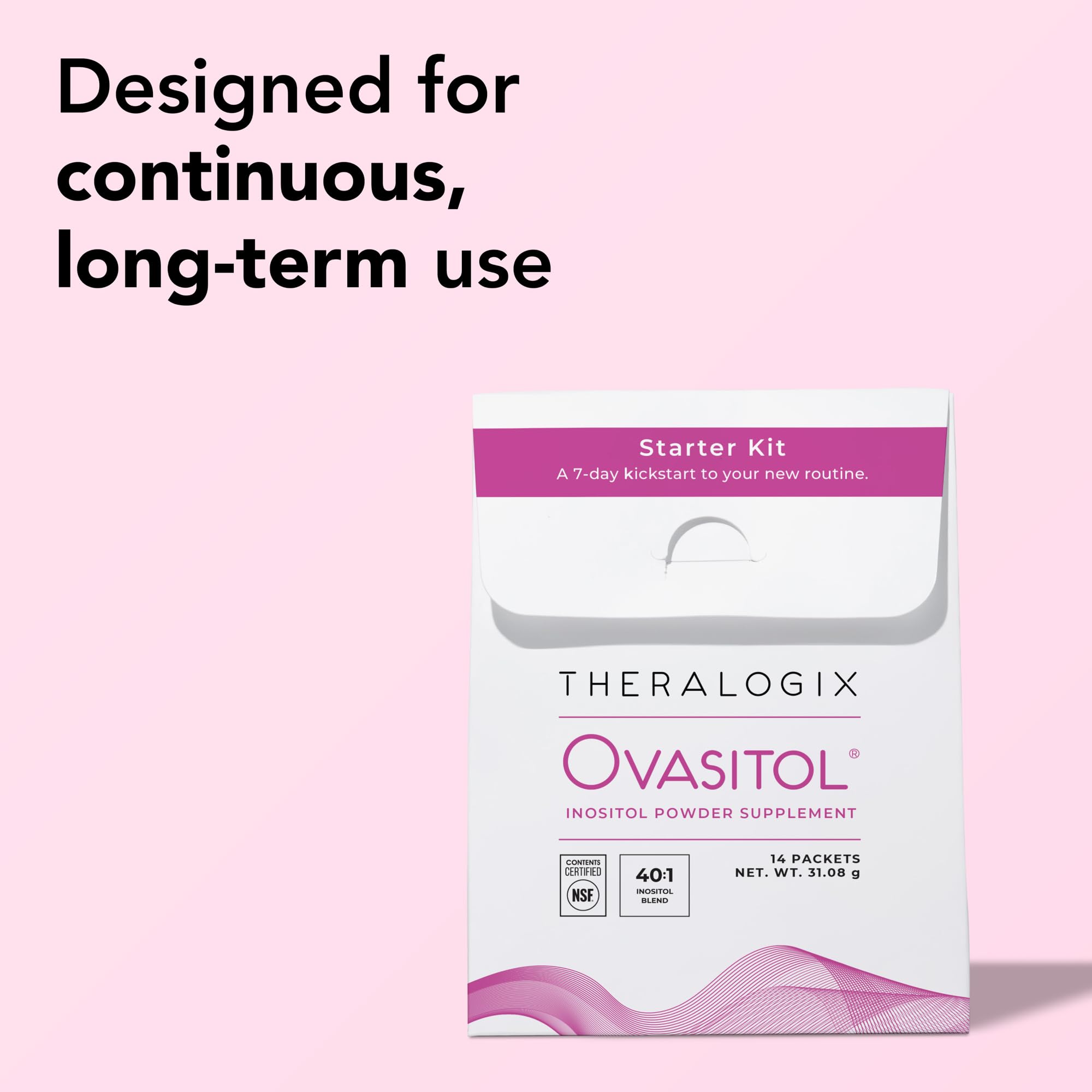 Theralogix Ovasitol Inositol Powder – 7-Day Starter Kit | Premium Inositol Supplement for Women | 40:1 Ratio Myo & D-Chiro Inositol
