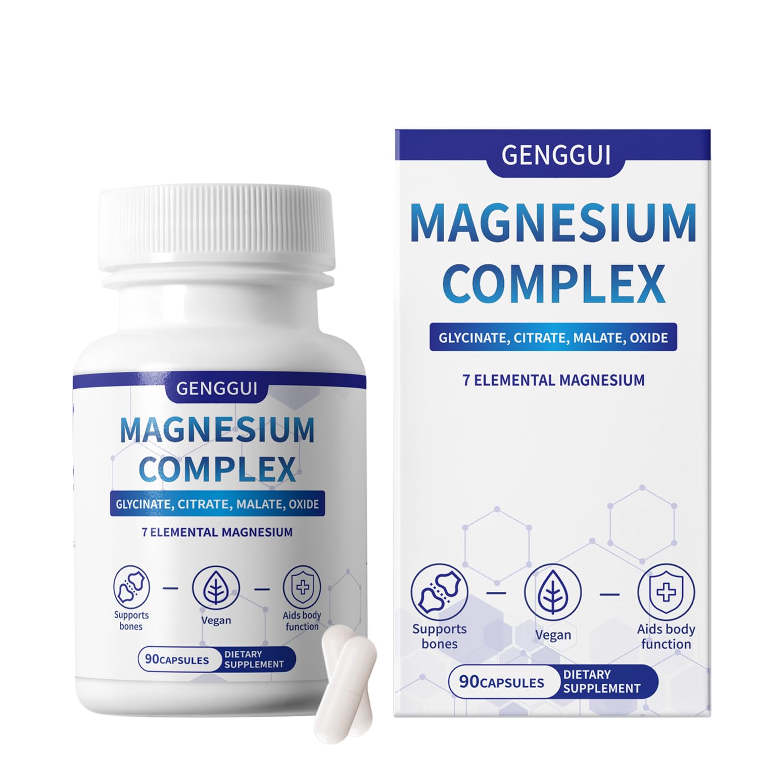 Magnesium Complex 1000mg with 8 Types - Glycinate, Citrate, Malate - Supports Muscle Relaxation, Bone Health, Energy Production & Sleep - High Absorption, Non-GMO, Vegan Capsules, 90 Count (001) ZYGCDZ buy supplements Au