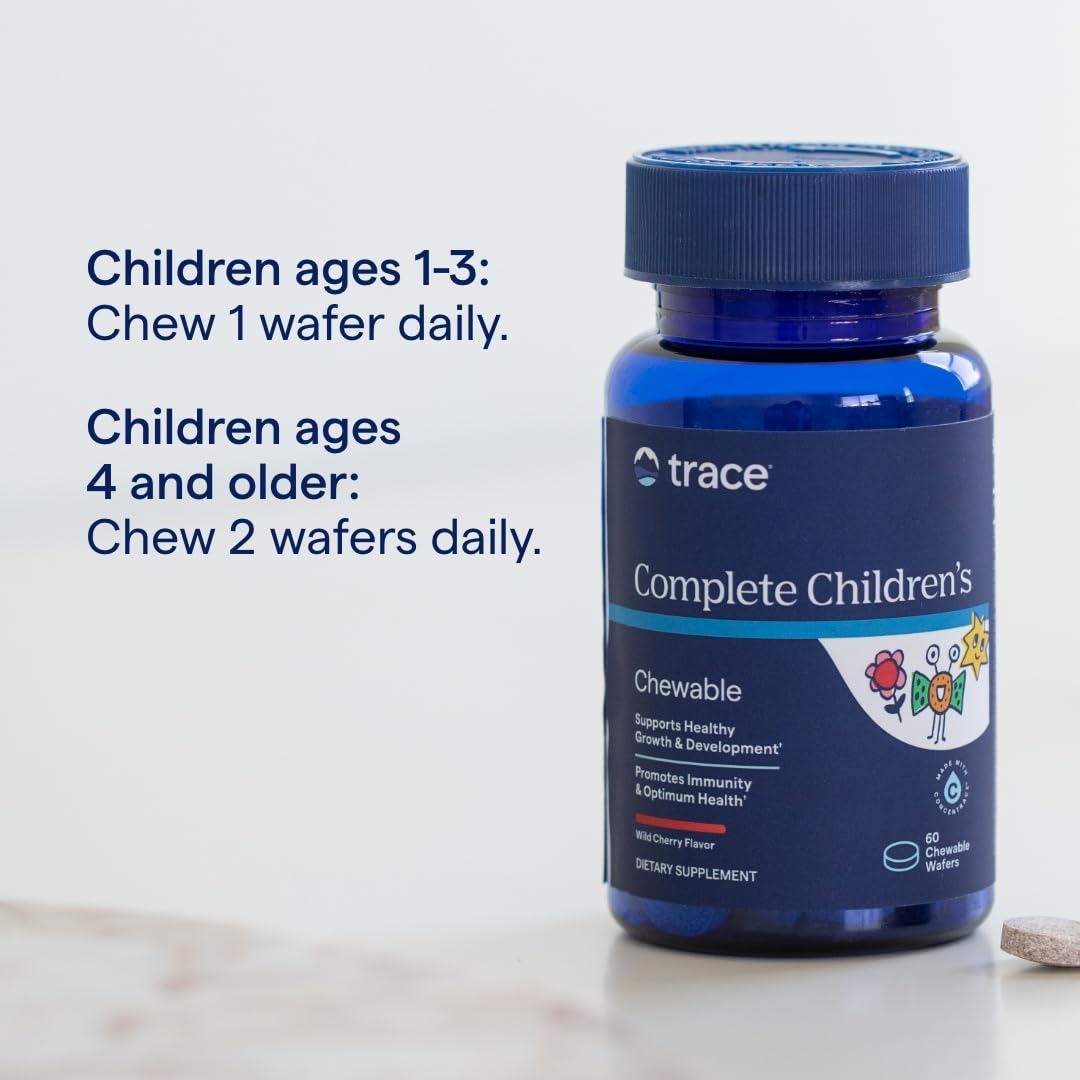 Trace Minerals Complete Children's Chewable - Gluten-Free Multivitamin for Kids - Chewable Multivitamin Supplement to Support Health & Development - 60 Chewable Wafers (30 Servings) Trace MineralsBuy Supplements Australia