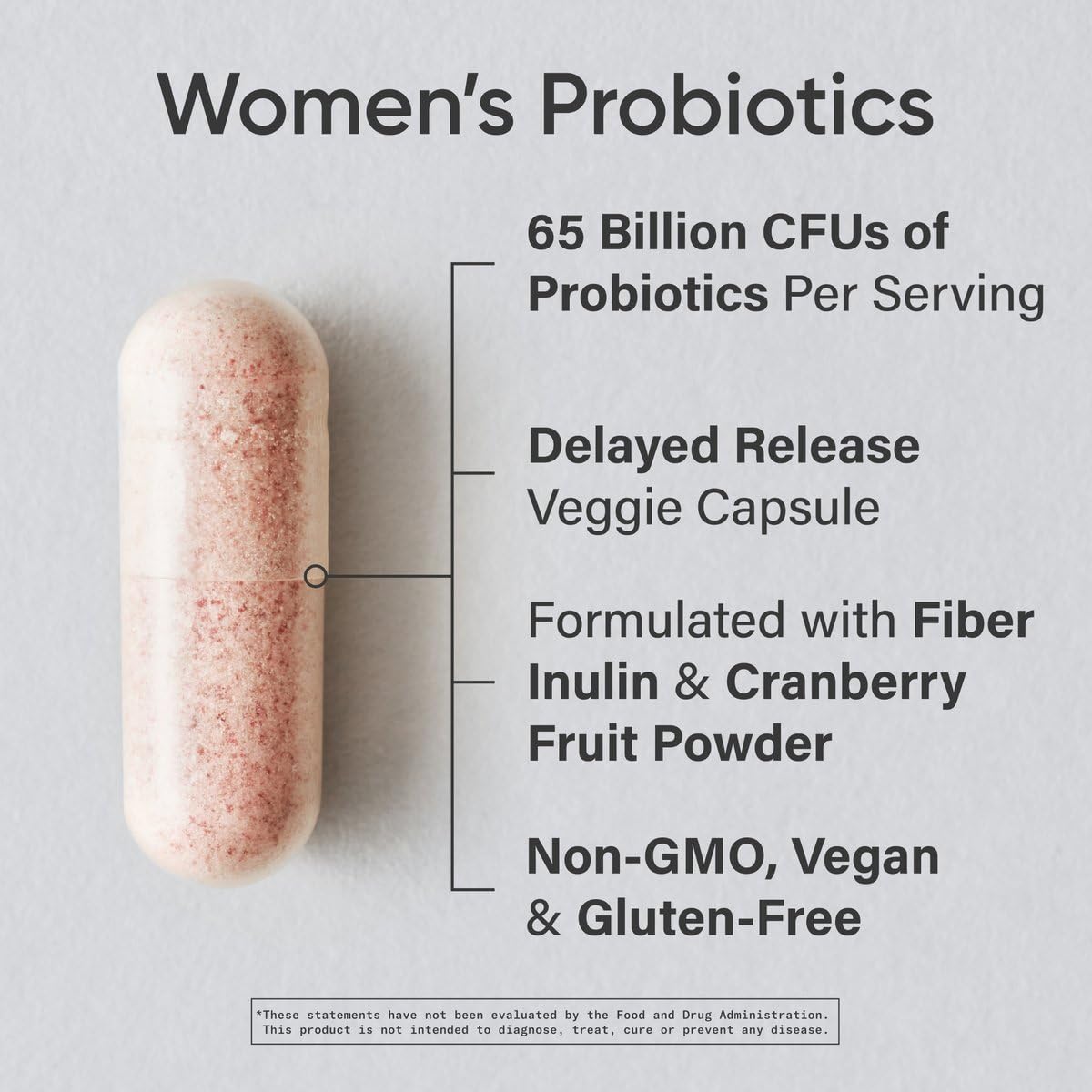 Sports Research Women's Probiotics with Prebiotics, 65 Billion CFU - Vegan Capsules for Gut Health & Digestive Support, Probiotics for Women with Cranberry - Non-GMO Verified & Gluten Free - 30 Count Sports Research buy supplements Au