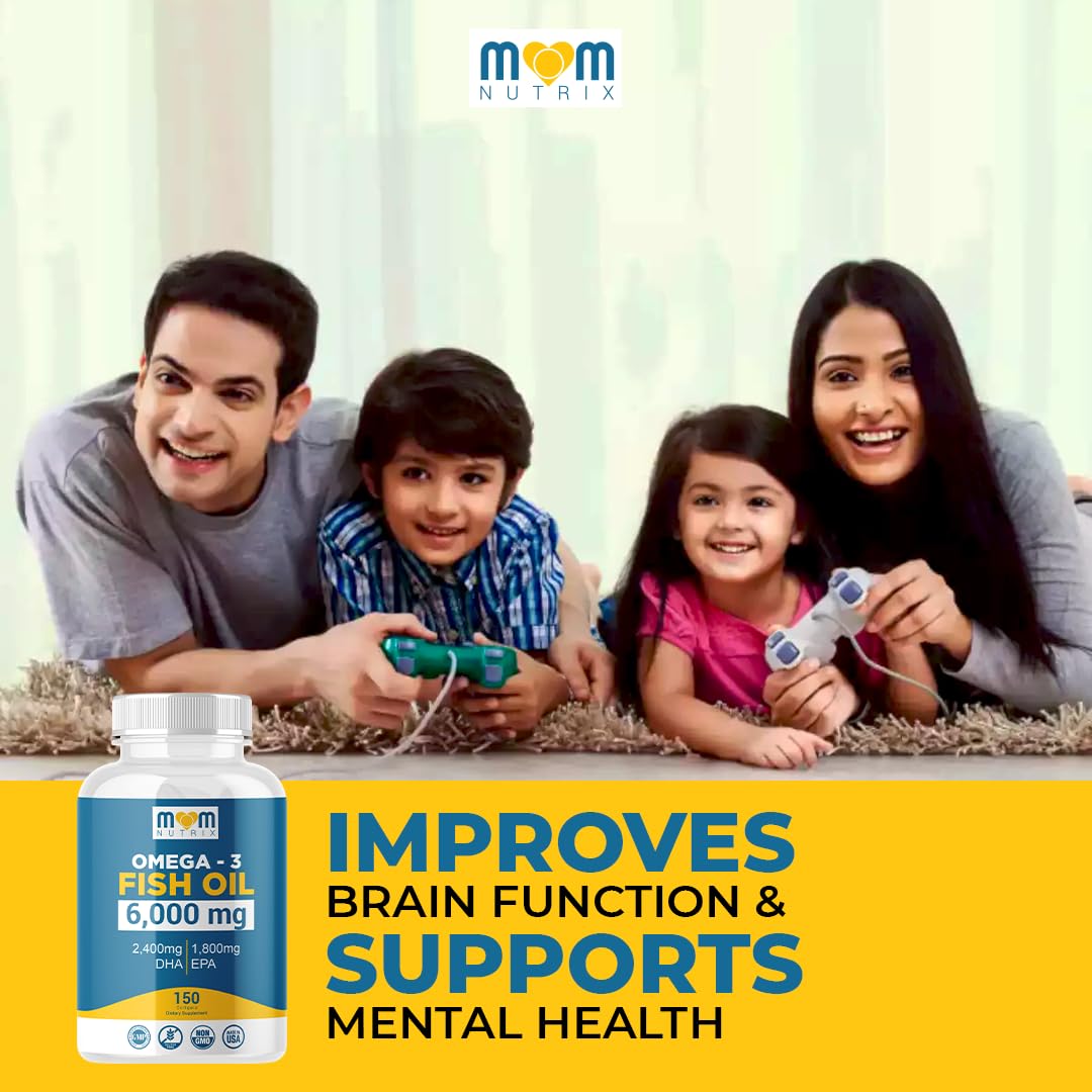 Omega 3 Fish Oil with Maximum EPA DHA - Supports Brain, Liver, Heart & Immunity - Made in The USA - 150 Softgels MOM NUTRIX buy supplements Au