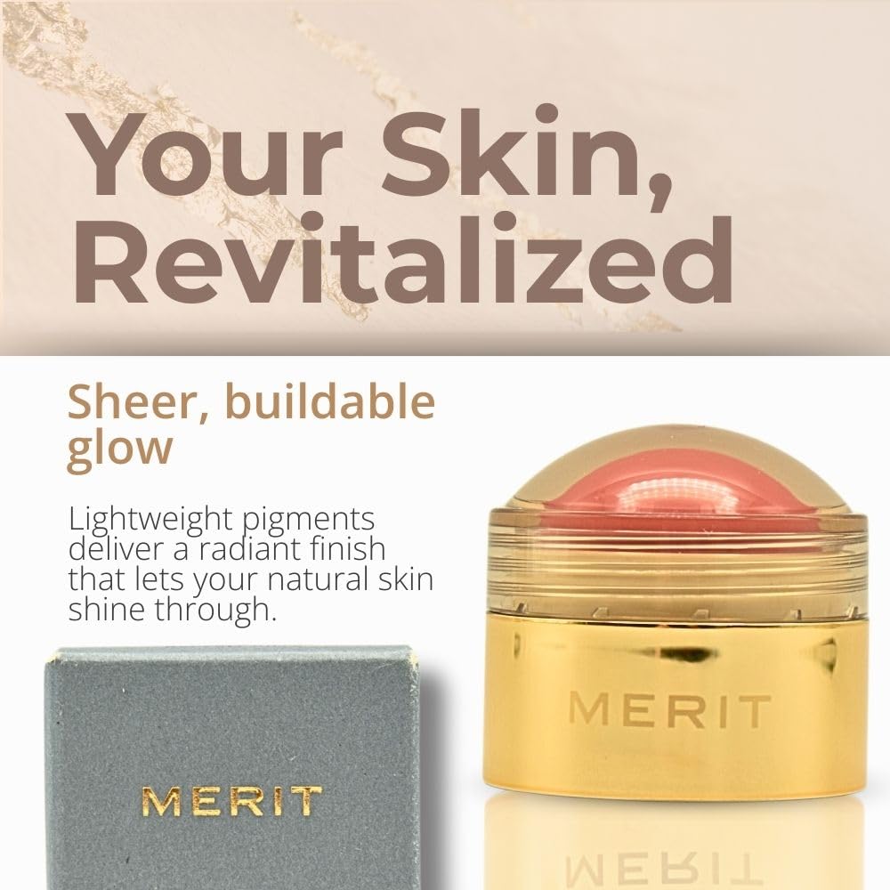 MERIT Flush Balm Cream Blush – Lusitano Soft Peach | Hydrating Radiant Cheek & Lip Tint Stick with Vitamin E | Lightweight, Buildable, Vegan & Cruelty-Free Blush MeritBuy Supplements Australia
