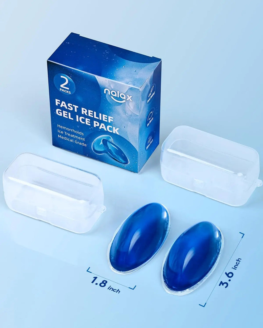 nalax Hemorrhoid Treatment Ice Pack for Fast Relief, FSA-HSA Eligible Cooling Gel Pads, Ultra-Soft, No Mess, Home Use for Hemorrhoid Sufferers & New Moms with Hemorrhoids, Includes 2 Storage Cases nalaxBuy Supplements Australia