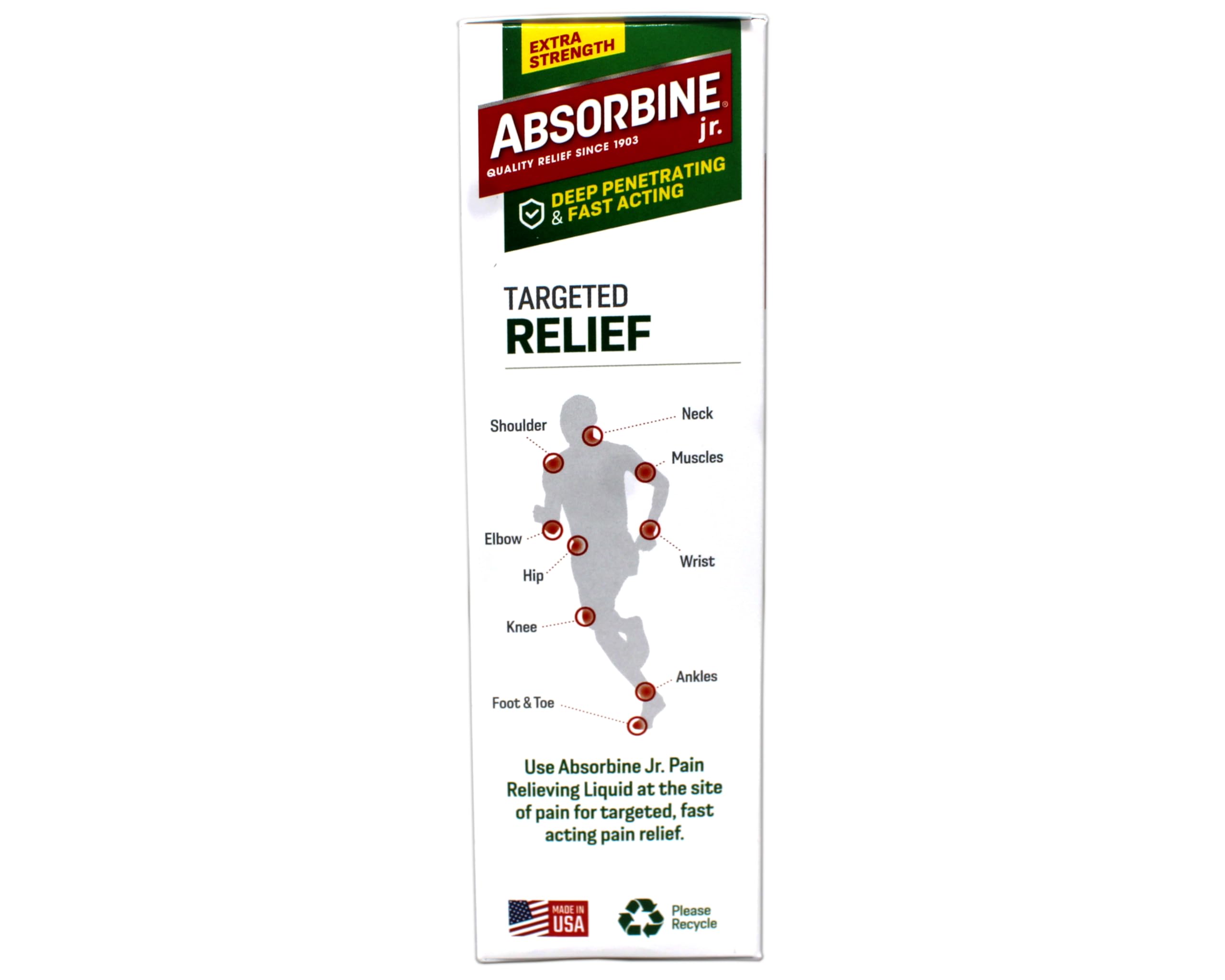 ABSORBINE JR. Extra Strength Pain Relieving Liquid, for Muscle, Joints, Arthritis Pain, with No-Mess Applicator, 4 Oz - 3 Pack AbsorbineBuy Supplements Australia