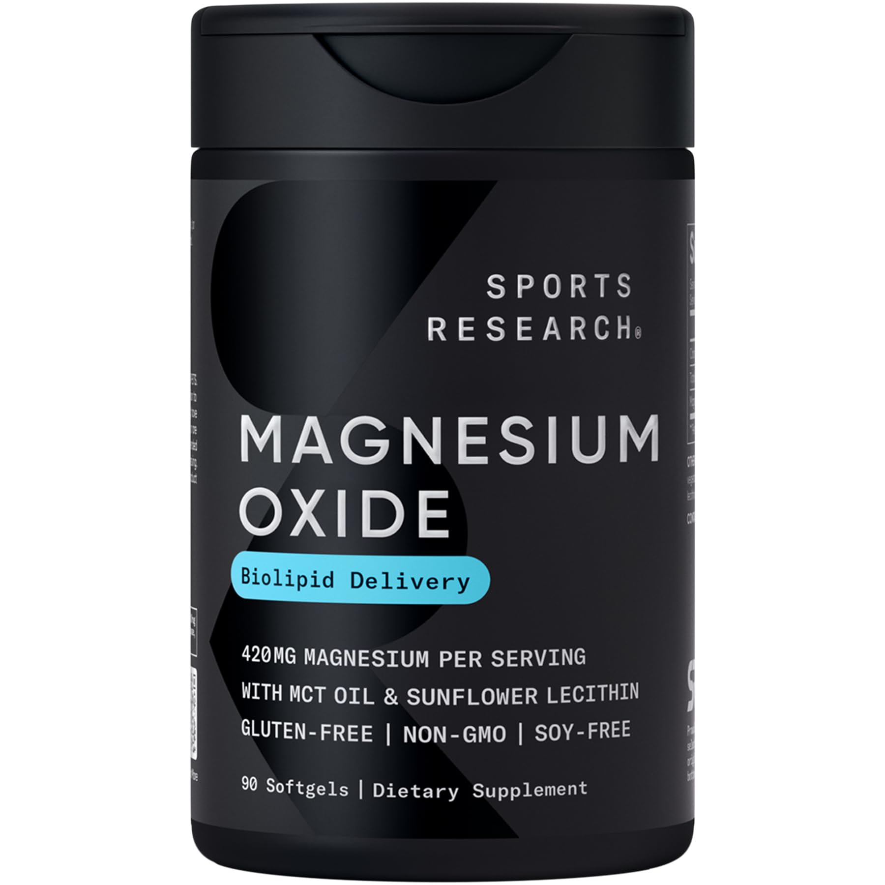 Sports Research® Magnesium Oxide 420mg with Coconut MCT Oil - Magnesium Supplement for Muscle, Nerve, and Bone Support* - Gluten-Free, Non-GMO - 90 Softgels Sports Research buy supplements Au