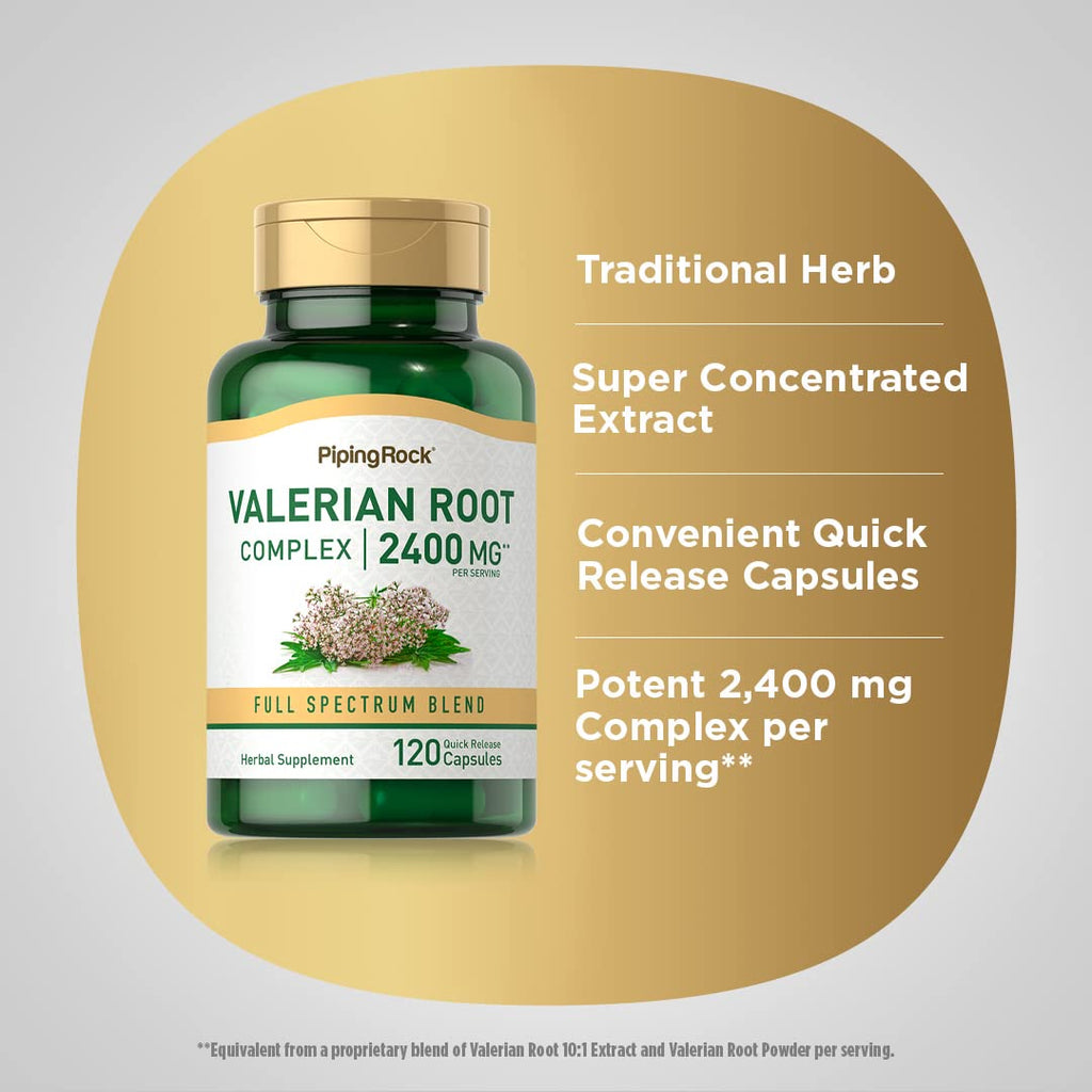Piping Rock Valerian Root Capsules | 120 Count | Extract Supplement | Herbal Blend | Non-GMO, Gluten Free Piping RockBuy Supplements Australia