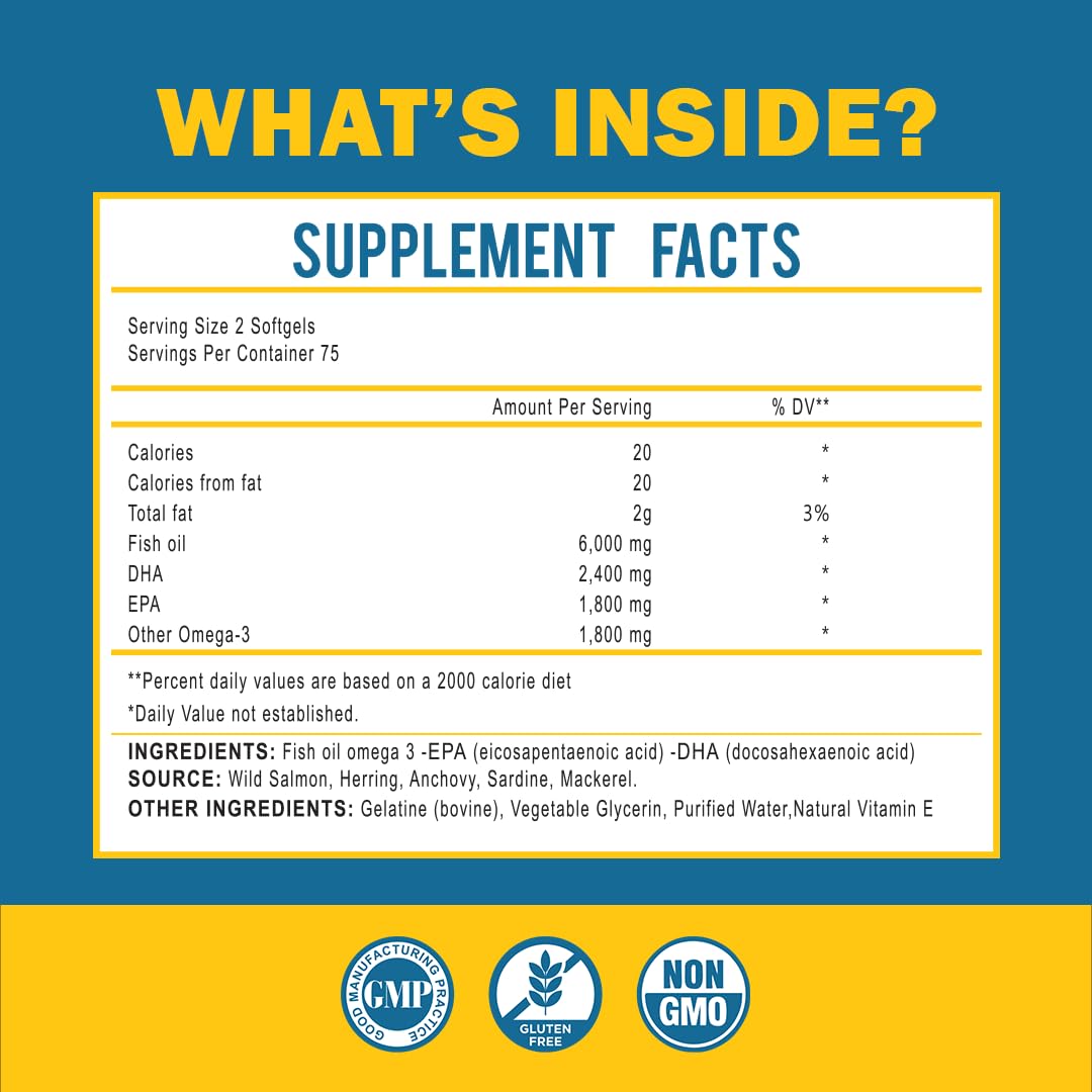 Omega 3 Fish Oil with Maximum EPA DHA - Supports Brain, Liver, Heart & Immunity - Made in The USA - 150 Softgels MOM NUTRIX buy supplements Au