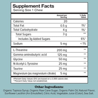 Chewsy So Long Stress, Calm Fruity Chews, Stay Calm & Focused. w/L-theanine, Amino Acid, GABA, Glycine, Tyrosine, Taurine & Magnesium. Non-GMO and Gluten-Free. Tropical Fruity Chews, 30-Day Supply CHEWSYBuy Supplements Australia