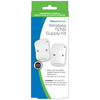 AccuRelief Wireless TENS Electrotherapy Pain Relief System Supply Kit (Packaging May Vary), Works with AccuRelief Wireless Remote Control TENS Device (ACRL-9000), 2 Pair (Pack of 1) AccuReliefBuy Supplements Australia