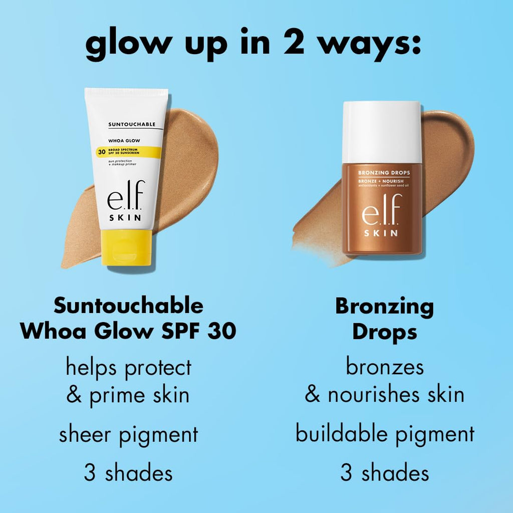 e.l.f. SKIN Bronzing Drops, Liquid Bronzer For Face & Skin, Creates A Sun-Kissed Glow, Infused With Vitamin E, Vegan & Cruelty-Free, Pure Gold e.l.f.Buy Supplements Australia