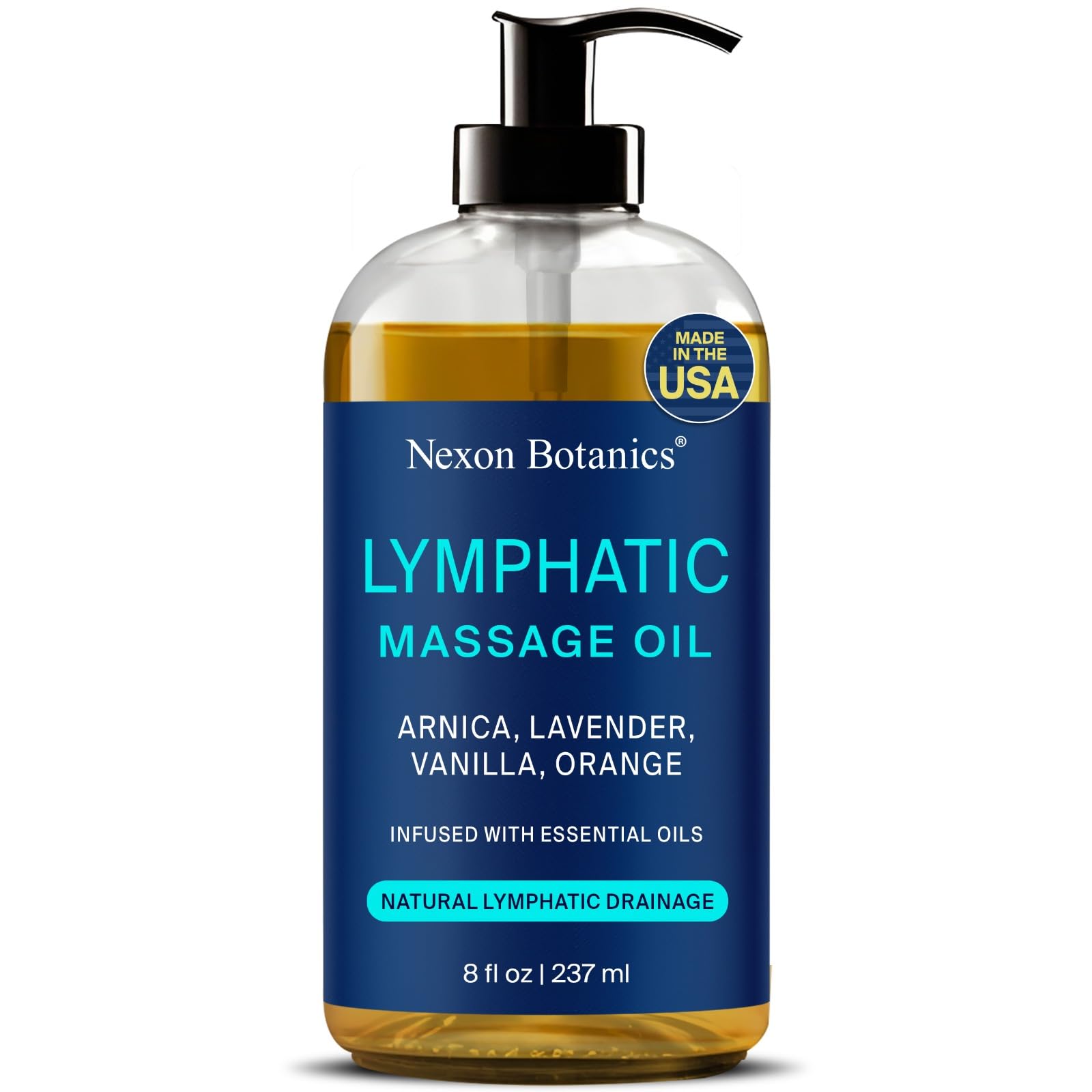 Lymphatic Drainage Massage Oil for Massage Therapy 8 fl oz - Refreshing and Relaxing - Natural Oils with Arnica, Vanilla and Lavender Oil - for Men and Women - Nexon Botanics Nexon Botanics buy supplements Au