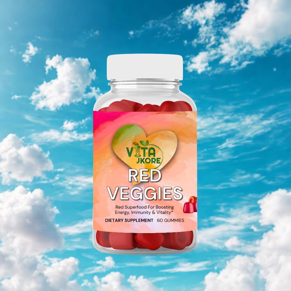 VITA JKORE Red Veggies Superfood Gummies, Energy & Immunity Booster, 60 Count Dietary Supplement, Natural Beetroot Blend VITA JKORE buy supplements Au