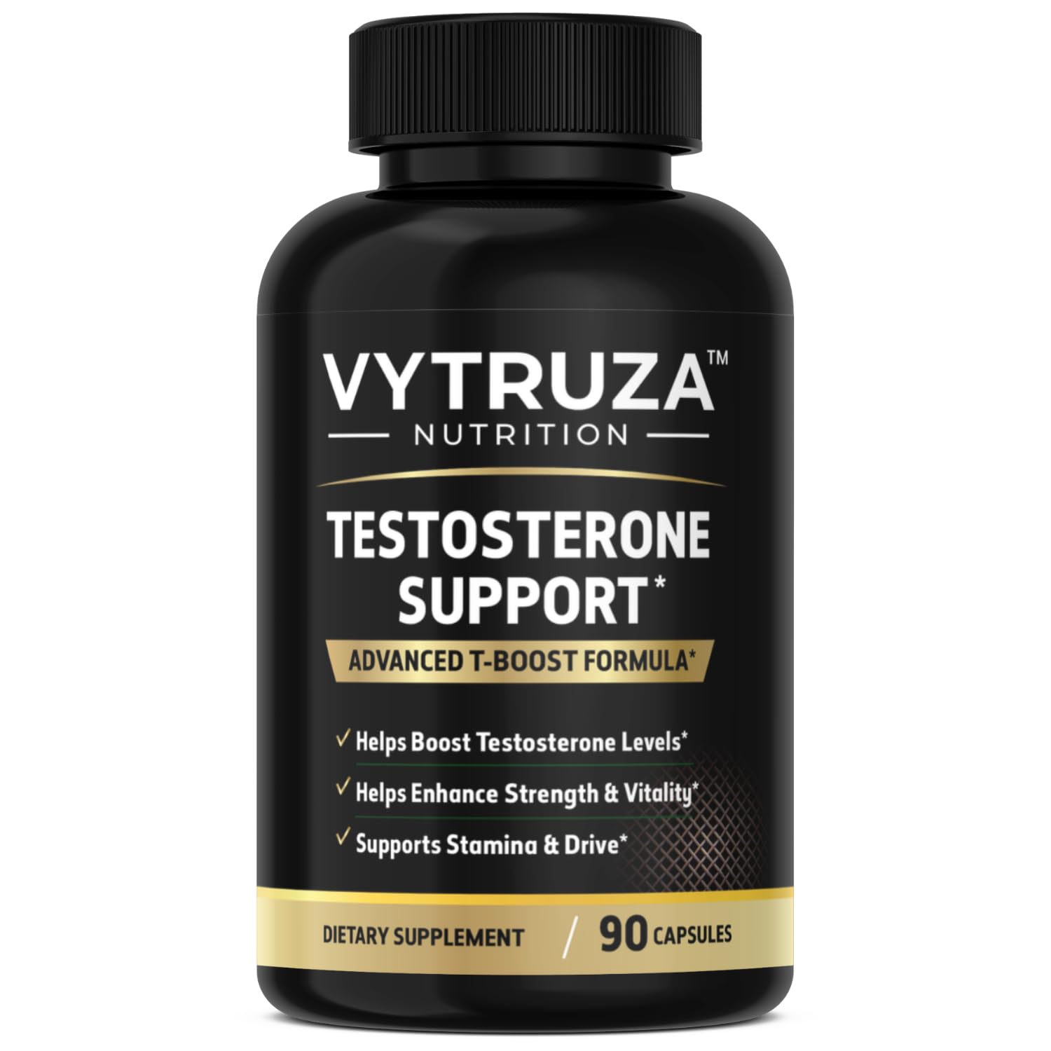 Vytruzza Nutrition Testosterone Support supplement bottle on a white background