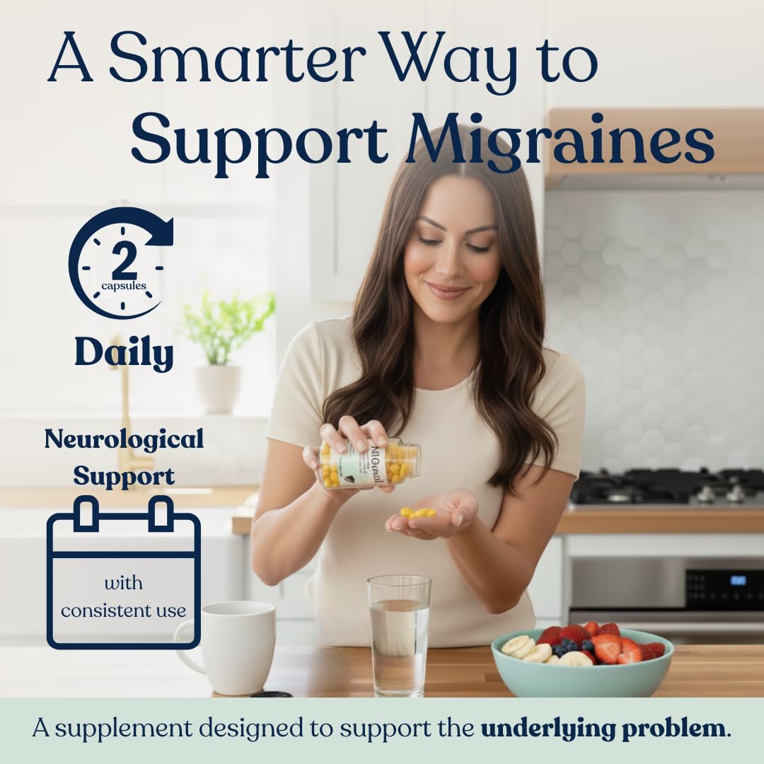 Headache and Migraine Relief Supplements - Drug Free Migraine Prevention Supplement - Natural Supplements for Migraine Headaches - Helps Reduce Frequency & Severity (60 Capsules) MIGUARDBuy Supplements Australia