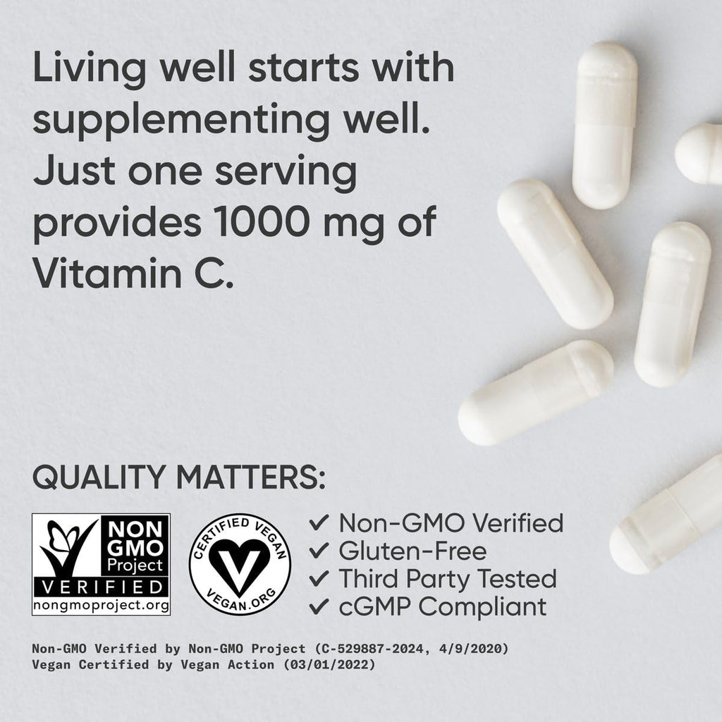 Sports Research High Potency Vitamin C Supplement - Vegan Veggie Capsules for Antioxidant Activity & Immune Support - Non-GMO Verified & Gluten Free - Ascorbic Acid Vitamin C 1000mg, 240 Count Sports Research buy supplements Au