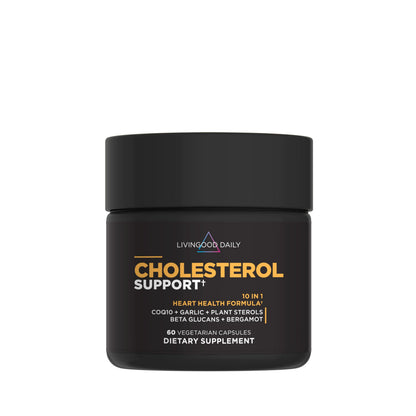 Livingood Daily Cholesterol Support Supplement with Garlic, CoQ10, Vitamin E, Bergamot, Plant Sterols for Body and Heart Health Support, Supports LDL and Triglycerides, Gluten Free, Vegan, 60 Capsules Livingood DailyBuy Supplements Australia