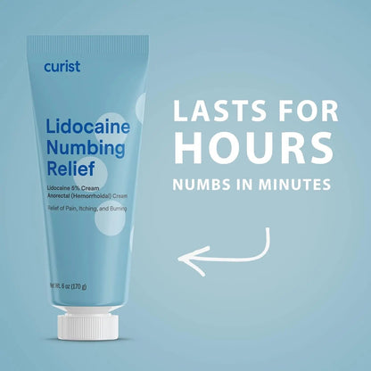 Curist 5% Lidocaine Numbing Cream - 6 oz (170 g) XL Tube - Soothing Numbing Cream for Temporary Discomfort, Itching, and Burning from Hemorrhoids Lidocaine 5% (1 Pack - 6 oz Tube) CuristBuy Supplements Australia