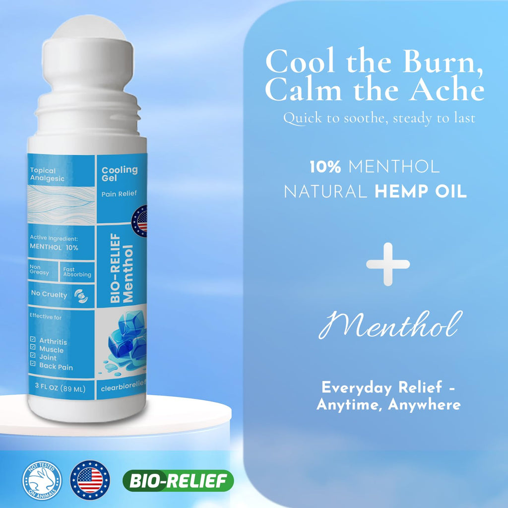 BIO-Relief Pain Roll On w 10% Menthol & Arnica | Highly Effective, Cool & Topical Pain Relief Extra Strength for Arthritis, Muscle, Joint, & Back - Easy Roll On Maximum Strength, Made in USA Scientific Solutions GlobalBuy Supplements Australia