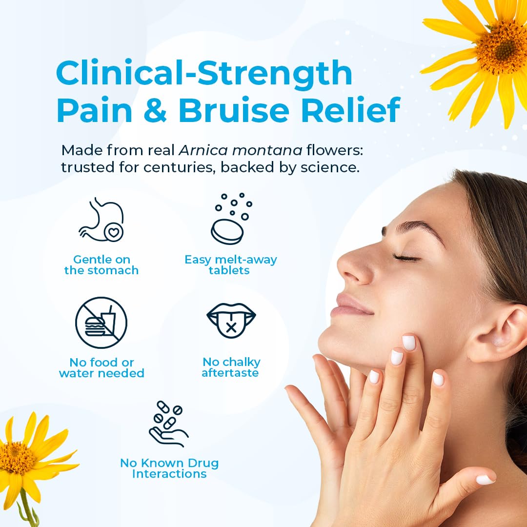 Arnica Montana 30X HPUS, Clinical Grade, Quick Dissolve Tablets, Five-Day Recovery Pack for Pain and Bruise Relief After Surgery or Injury, Natural Healing, Gentle on The Stomach - 30 Count VitaMedicaBuy Supplements Australia