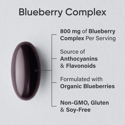 Sports Research Blueberry Capsules - Made from Organic Blueberries with Organic Extra Virgin Olive Oil - Non-GMO & Gluten Free - 60 Liquid Softgels Sports Research buy supplements Au