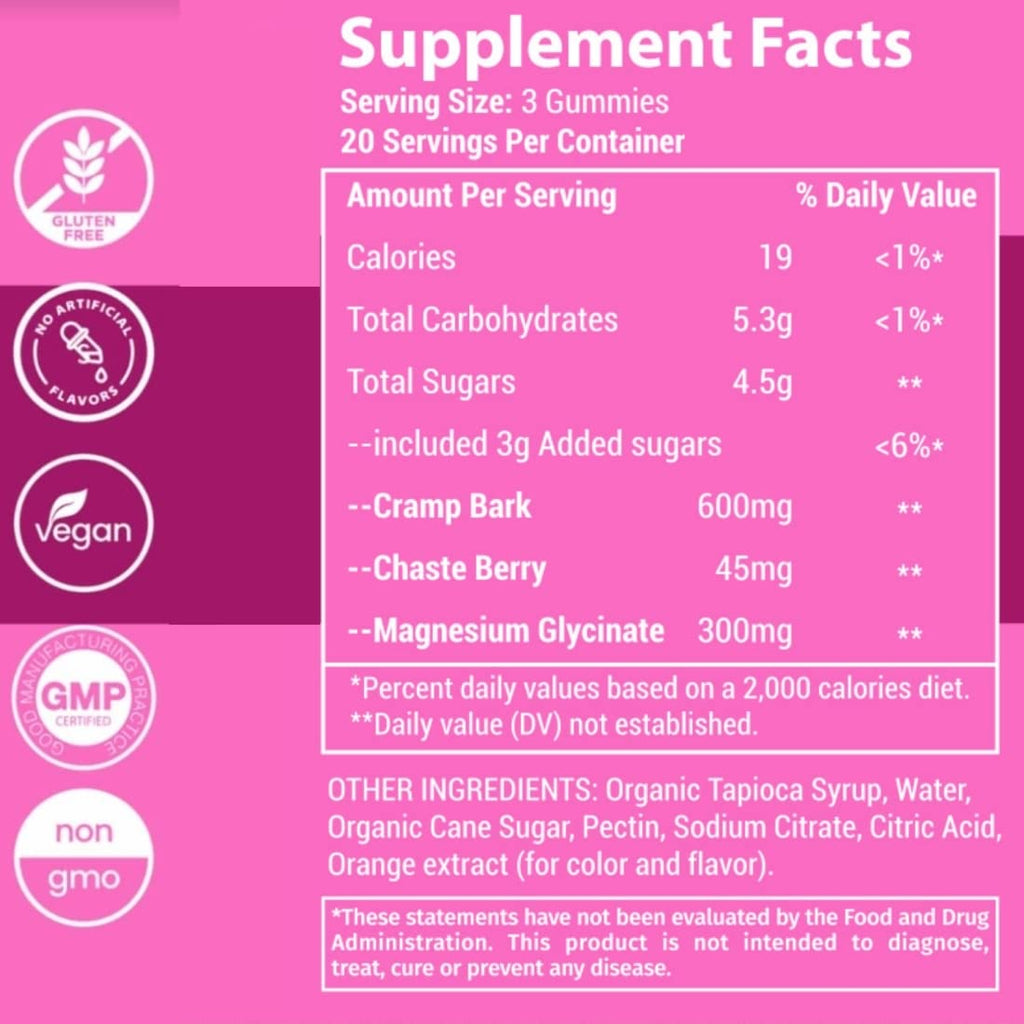 Menstrual Cramp Period Gummies True Roots | PMS Support Supplement for Women | Healthy Flow | Flo PMS Menstrual Cycle Relief, Cramping and Bloating | Vegan & Natural Flavors | 60 Count True RootsBuy Supplements Australia