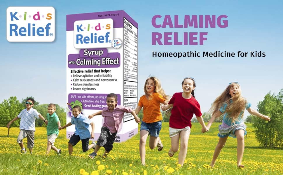 Kids Relief Syrup with Calming Effect, for Kids 0-12 Yrs, Grape Flavor, Gluten and Dye Free, No Added Sugar, 3.4 oz Kids ReliefBuy Supplements Australia