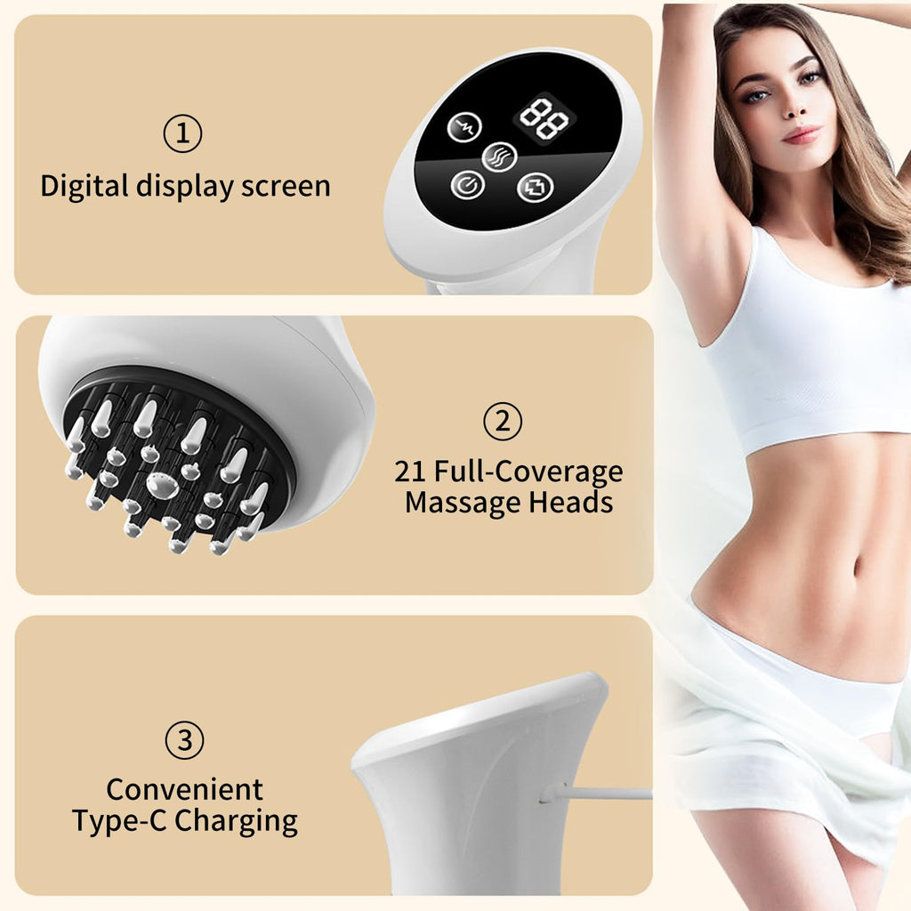 GJMJNNW Handheld Electric Lymphatic Drainage Massager: Body Sculpting Machine and Anti Cellulite Massage Tool for Cellulite & Stretch Marks with Microcurrent Red Light Heat & Vibration GJMJNNW buy supplements Au