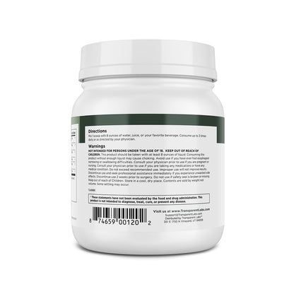 Transparent Labs Prebiotic Greens - Superfood Powder & Antioxidants Supplement with Organic Spirulina, Chloerra, Acacia, & Green Banana Powder - 30 Servings, Unflavored