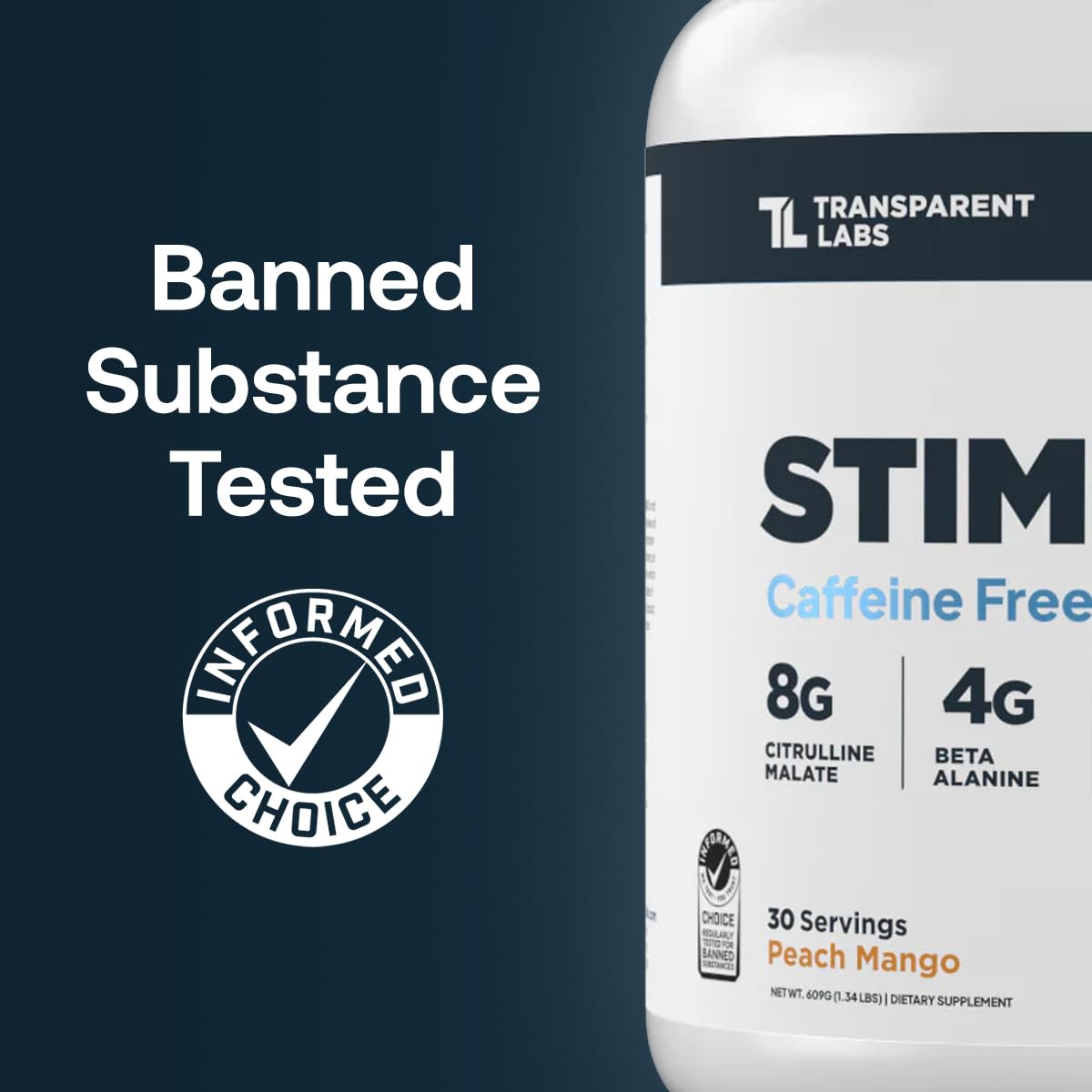 Transparent Labs Stim-Free Pre-Workout - Caffeine & Stim Free Pre Workout Powder for Men and Women with Beta Alanine Powder, Citrulline Malate, & elevATP - 30 Servings, Strawberry Lemonade