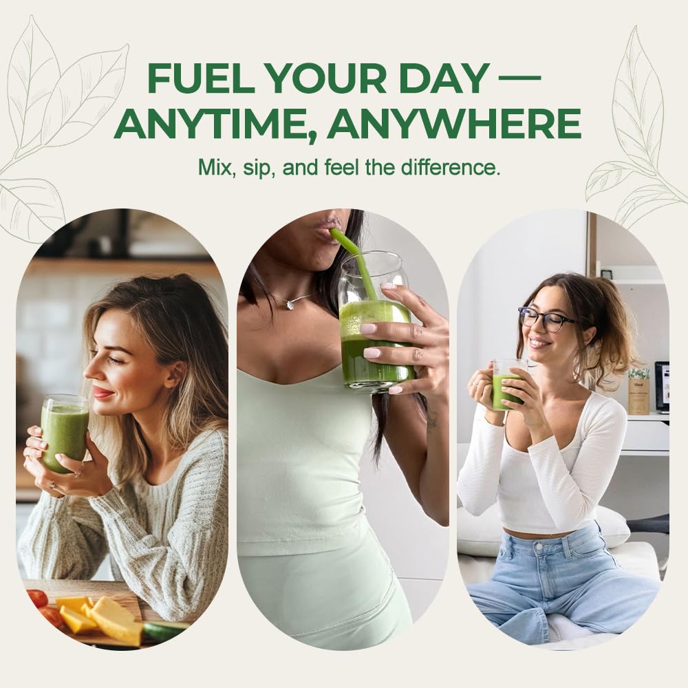 Hellomush Super Greens Powder Superfood, Daily Green Powder Supplement with Probiotics Drink Mix for Men & Women, Blend of Greens, Mushrooms, Vitamins, Probiotics and Cellular Nutrients HellomushBuy Supplements Australia