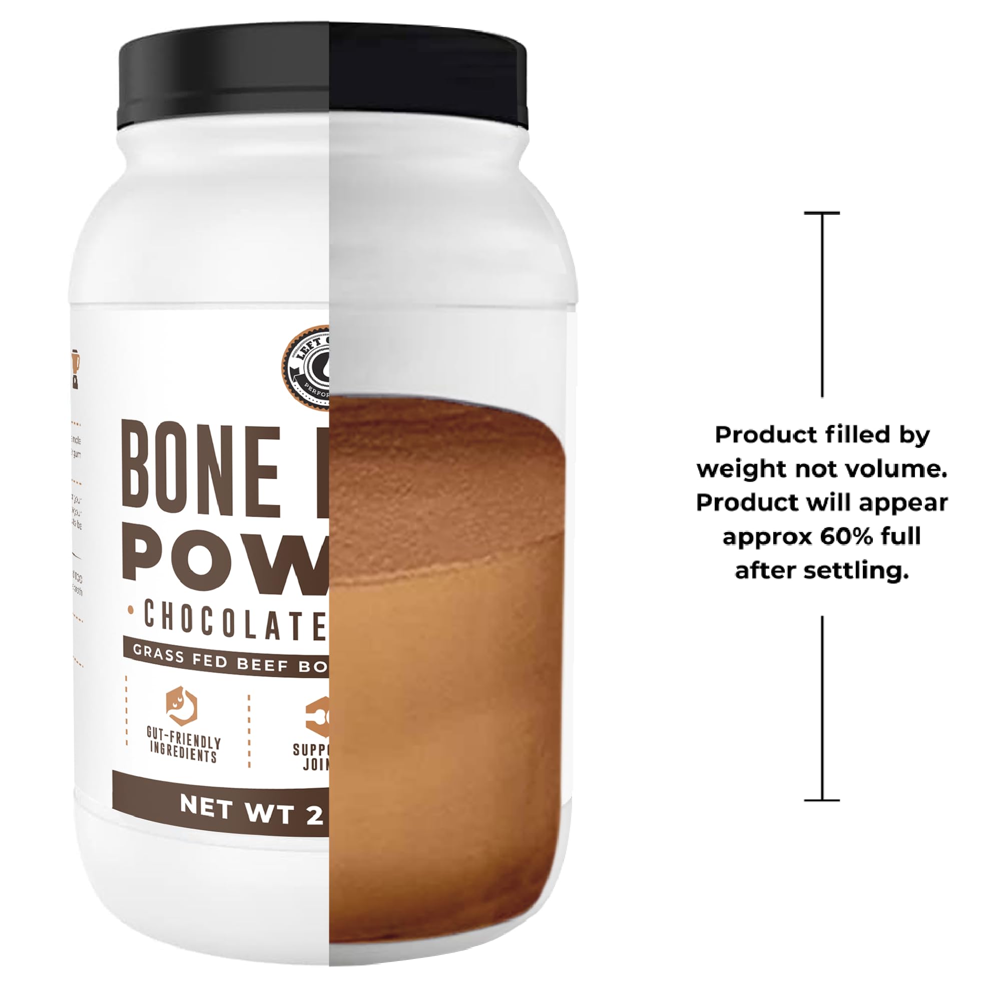 Chocolate Bone Broth Protein Powder - 100% Grass Fed Beef Bone Broth with 16g Protein & 13g Collagen per Serving - Great for Shakes & Hot Chocolate - Keto Friendly Low Carb