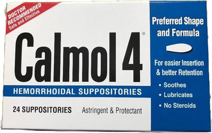 Calmol 4 Hemorrhoidal Suppositories with Soothing Natural Ingredients, 24 Count Calmol 4Buy Supplements Australia