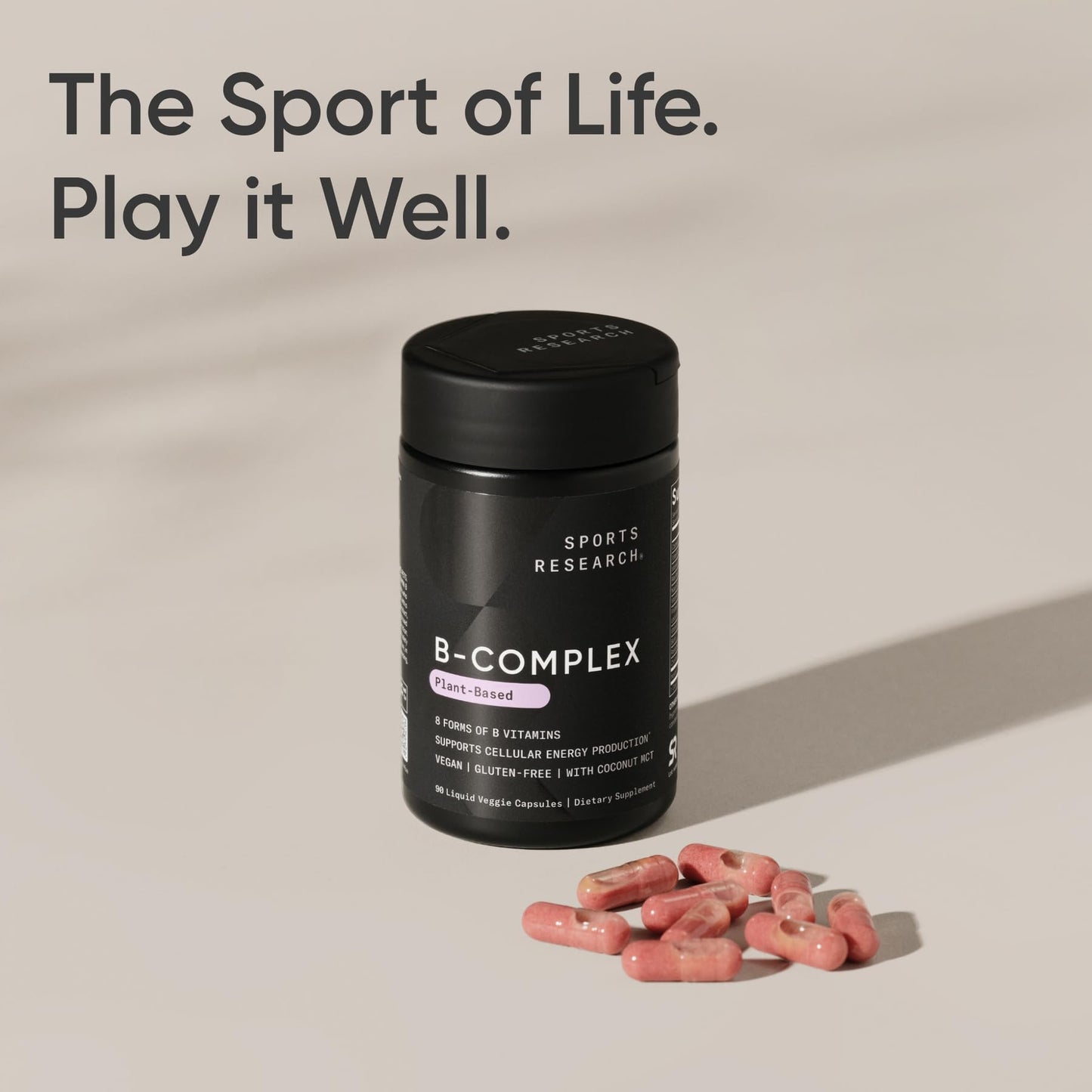 Sports Research Vitamin B-Complex - Full Spectrum of B Vitamins - 90 Liquid Veggie Capsules Sports Research buy supplements Au