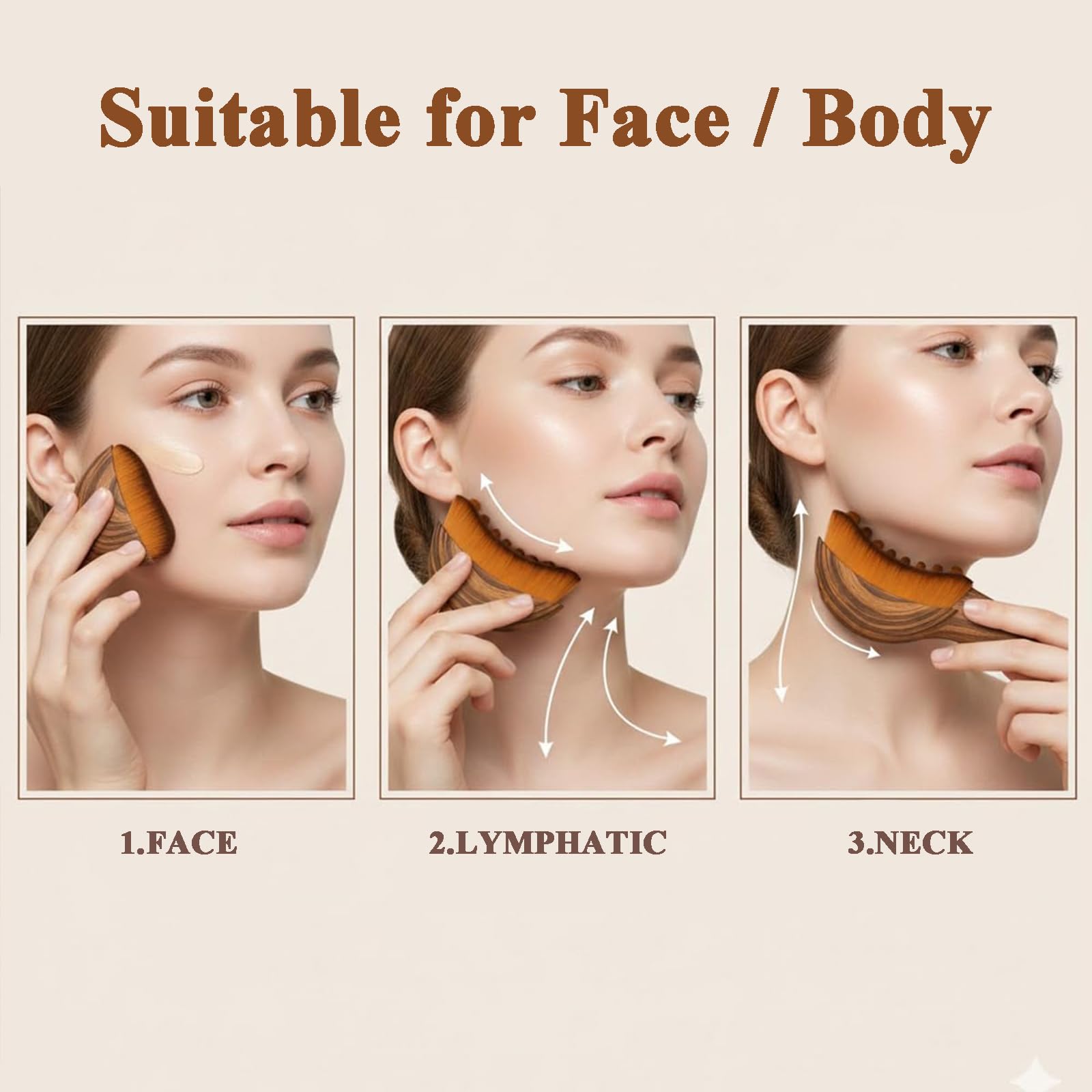 Recuvia Face Brush for Lymphatic Drainage, Gua Sha Brush for Face, Lymphatic Contour Face Brush Eliminate Puffiness, Lifting and Firming, Sculpting, Improves Skin Glow, Fit The Skin Precisely (2pcs) Recuvia buy supplements Au
